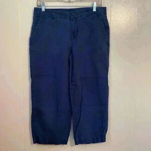 Columbia Woman’s Caribbean Blue Size 8 Linen/Cotton Blend Capri Pants.